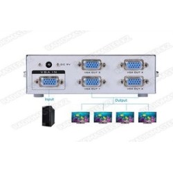 Сплиттер VGA (1 вх x 4 вых) MT-ViKI  MT-1504-K с питанием