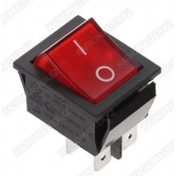 Клавиша ВКЛ KCD4  15A/250v (4pin) с подсветкой красная