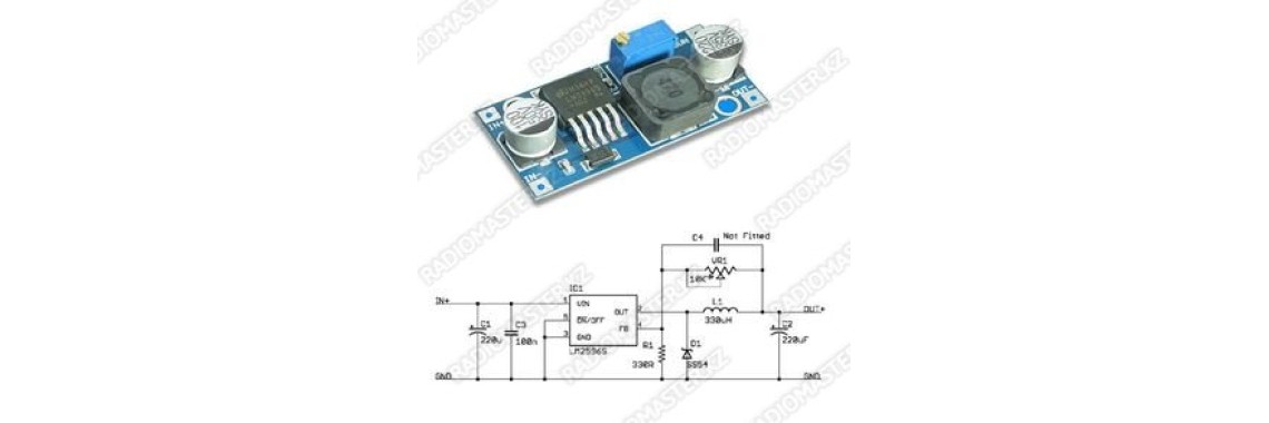 DC-DC пониж.стабилизатор пост. напряжения, м-с LM2596S (вх3,2v-45v/вых1,25v-35v/ i 3A)