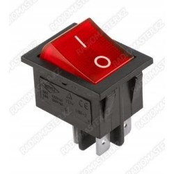 Клавиша ВКЛ JDO3-A1  30A/250v (4pin) с подсветкой красная
