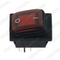 Клавиша ВКЛ KCD-4 красная (16А)/125v(250v) 4pin (влаго-пыле защищенные) с подсветкой
