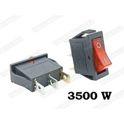 Клавиша ВКЛ KCD3 16A/250v (3pin) с подсветкой красная