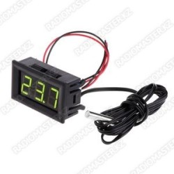 Электронный термометр (зеленый с подсветкой питаие 5-12v) -50+110гр.  (с выносным датчиком) 