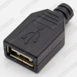 Гнездо USB A на кабель 4pin в корпусе