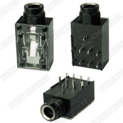 Гнездо 6.3мм на плату (горозонтальное, квадрат)