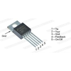 Микросхема LM2596T-ADJ, 3А,  [TO-220-5] (№48)