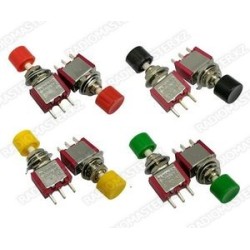 Кнопка DS-612, Жёлтая, 6mm, 3А 250v, 3pin, (замкнутый/разомкнутый) 