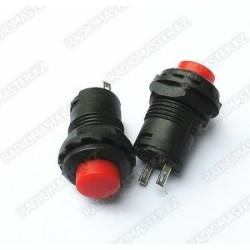 Кнопка DS-227 (DS425), Красная, 12mm, 1.5А 250v 2pin (разомкнутый) без фиксации