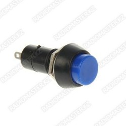 Кнопка PBS-110  (PBS-105), Синяя, 6-7mm, 1А 250v 2pin (разомкнутый) без фиксации