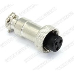Разьем питания цилиндрический, GX16-3, 0-15A 250V, 3pin (вилка)