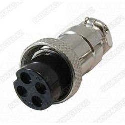 Разьем питания цилиндрический, GX16-4, 0-15A 250V, 4pin (вилка)