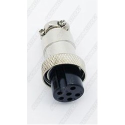Разьем питания цилиндрический, GX16-6, 0-15A 250V, 6pin (вилка)