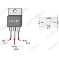 Стабилизатор напряжения регулируемый LM317T, Uвых=1.2В…37В, 1.5А, [TO-220SG] [27]