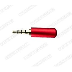 Штекер Джек 3.5mm 4 pole (метал-gold) красный без обтиратора