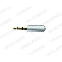 Штекер Джек 3.5mm 4 pole (метал-gold) серебристый без обтиратора
