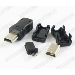 Штекер mini USB, 5 pin в корпусе ЧЕРНЫЙ