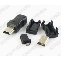 Штекер mini USB, 5 pin в корпусе ЧЕРНЫЙ