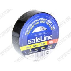 Изолента SafeLine 911 PRO черная ⟨15mm*20m*0.15mm⟩