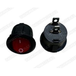 Клавиша ВКЛ KCD1-105  6A/250v (2pin) красная КРУГЛАЯ без подсветки
