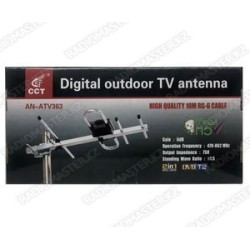 Антенна уличная CCT AN-ATV363 +6dB, 470-862MHz, DVB-T2 HDTV + аналог (кабель 10м)
