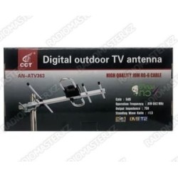 Антенна уличная CCT AN-ATV363 +6dB, 470-862MHz, DVB-T2 HDTV + аналог ⟨кабель 10м⟩