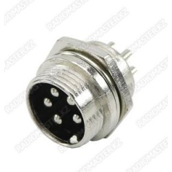 Разьем питания цилиндрический, GX16-5, 0-15A 250V, 5pin (розетка)