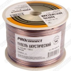 Кабель акустический (1 метр) PROCONNECTBLUELINE (прозрачный) 2 х 0.25мм2 