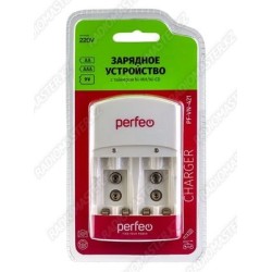 Зарядное устр.PERFEO (PF-VN421) 220v, Mi-MH,Ni-CD,  AAA/AA х 4,  крона 9v х 2