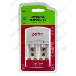 Зарядное устр.PERFEO ⟨PF-VN421⟩ 220v, Mi-MH,Ni-CD,  AAA/AA х 4,  крона 9v х 2