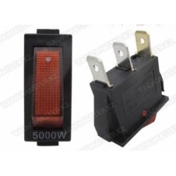 Клавиша ВКЛ KCD3 16A/250v (3pin)  5000W с подсветкой красная