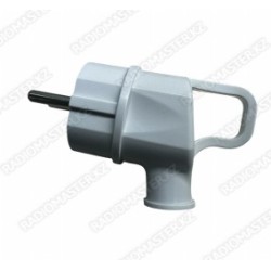 Вилка сетевая  ETO с з/к PLUG угловая, с ушком 16А, 250V,  белая (В16-008)