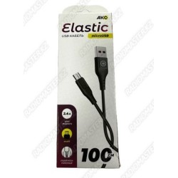 USB кабель АКС ELASTIC КМЮ-009, 2.4A, micro USB 1m