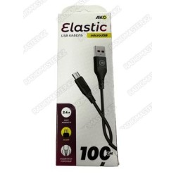 USB кабель АКС ELASTIC КМЮ-009, 2.4A, micro USB 1m