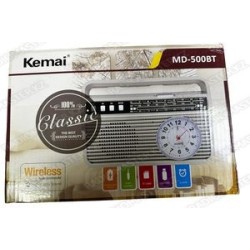РАДИО KEMAI MD-500BTс аналоговыми часами, блютуз (USB/1x аккум.18650)