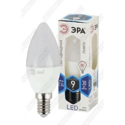 Светодиодна лампа ЭРА 9W/80w  4000K  E14  B35  220V [ГАРАНТИЯ 1 МЕСЯЦ]