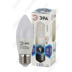 Светодиодна лампа ЭРА 9W/80w  4000K  E27  B35  220V [ГАРАНТИЯ 1 МЕСЯЦ]