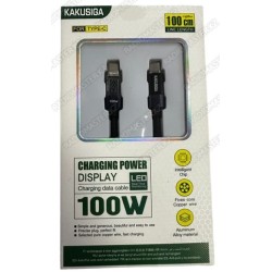 USB TYPE-C to TYPE-C прозрачным цифровым дисплеем , 100W  длина 1 м, KAKUSIGA KSC-971