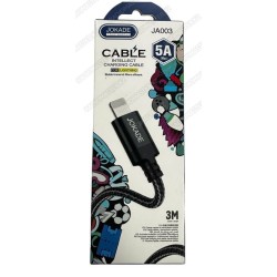 USB Data кабель JOKADE Lightning JA003 JIEGE 3 m Черный