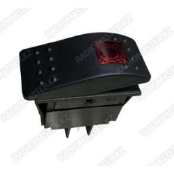 Клавиша ВКЛ DPST ON-OFF яхта 12V/20A, 24V/10A ⟨4pin⟩ с подсветкой красная