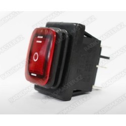 Клавиша ВКЛ 3-полож KCD-4 красная (30А)/(250v) 6pin (влаго-пыле защищенные) с подсветкой
