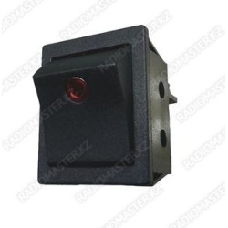 Клавиша ВКЛ KCD-4-201N-B  16A/250v (4pin) с кругл..подсветкой красная