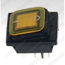 Клавиша ВКЛ KCD-4 желтая (16А)/125v(250v) 4pin (влаго-пыле защищенные) с подсветкой