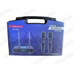 Микрофон MAX UHF-600 (База + 2 микрофона)  радио