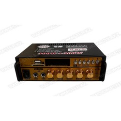 Усилитель звука/радио  BT-198B-B 30+30Вт, DC 12В, 5А, Bluetooth, USB 2.0, MICх2, CD, пульт, микрофон