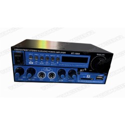 Усилитель звука/радио  BT-199A 30+30Вт, DC 12В, 5А, Bluetooth, USB 2.0, MICх2, CD, пульт, микрофон