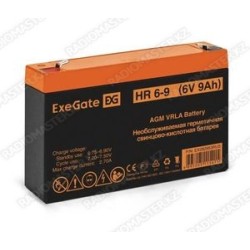 Аккум. батарея 6v 9Ah ExeGate HR6-12 AGM VRLA  (151*34*100mm, вес-1,35кг)  [ГАРАНТИЯ 14 ДНЕЙ]