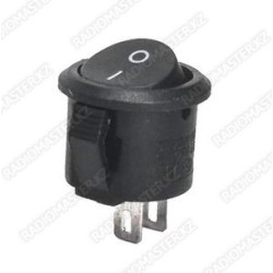 Клавиша ВКЛ KCD1-105  6A/250v (2pin) черная КРУГЛАЯ без подсветки