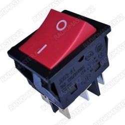 Клавиша ВКЛ JDO3-A1  30A/250v (6pin) с подсветкой красная