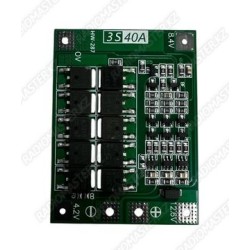 Плата BMS 3S40A с балансировкой, 12.6v-13v, 40A (0v/4.2v*8.4v/12.6v) 3 х аккум 18650, 41*60*3.4mm