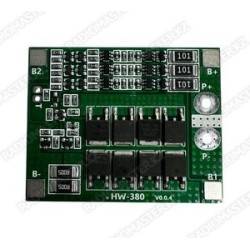 Плата BMS HV-380 с балансировкой, 12.6v-13v, 25A (0v/4.2v*8.4v/12.6v) 3 х.аккум 18650 56*45*4mm